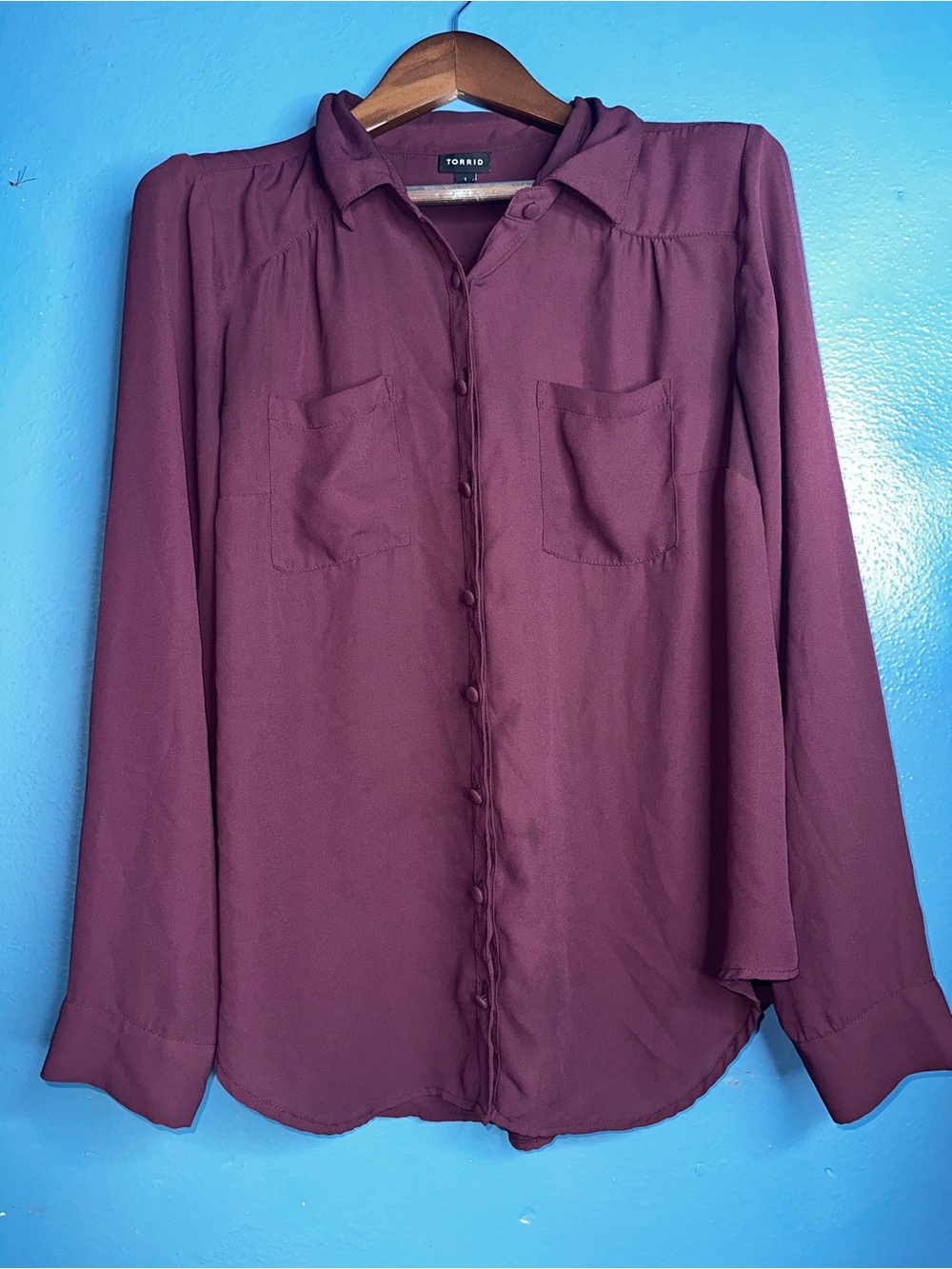 Torrid Women's Plum Button-Front Blouse